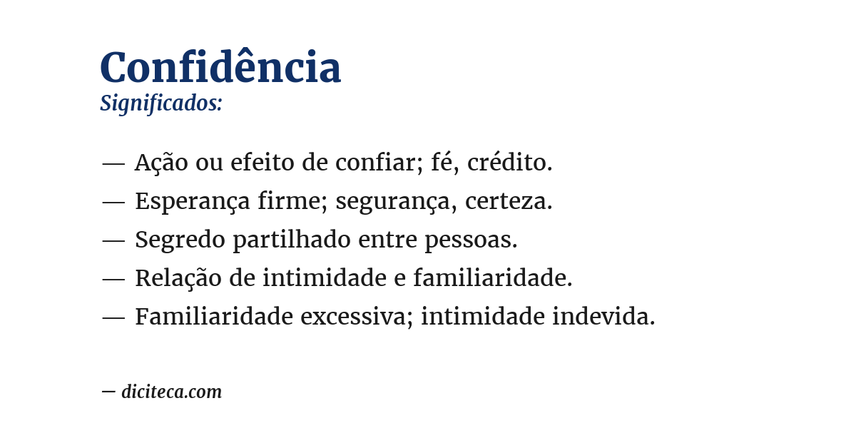 Significado de confidência
