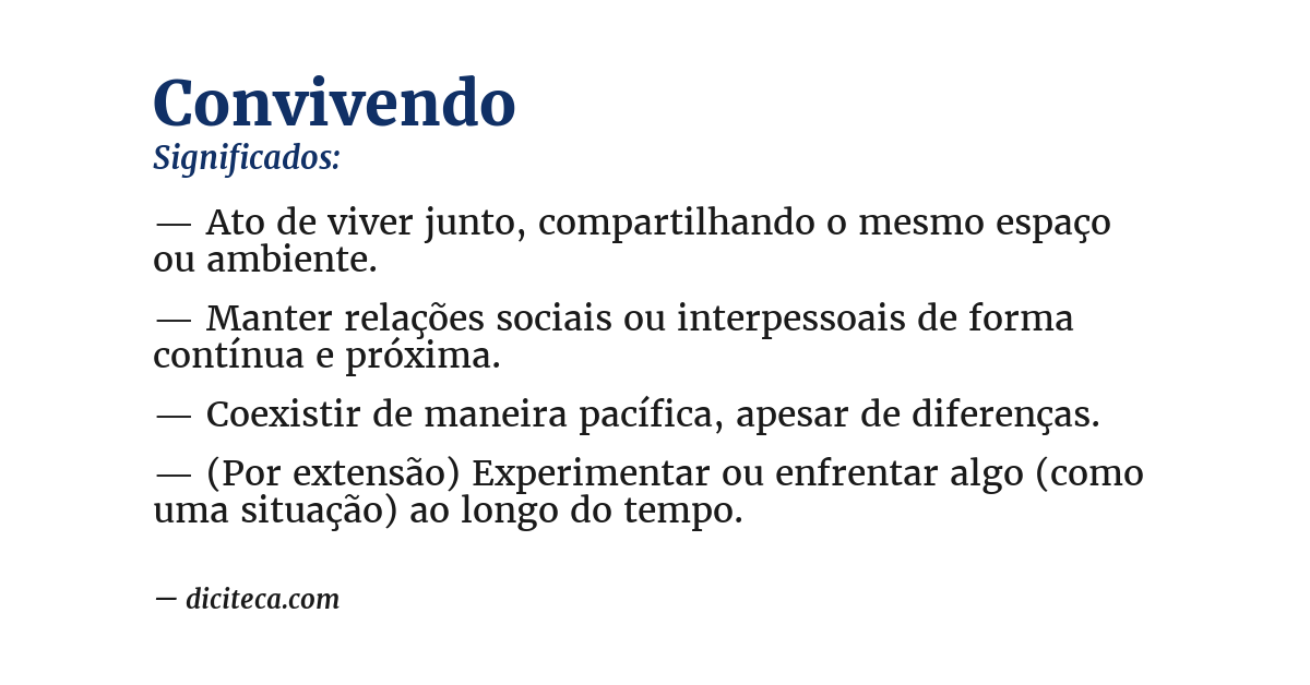 Significado de convivendo