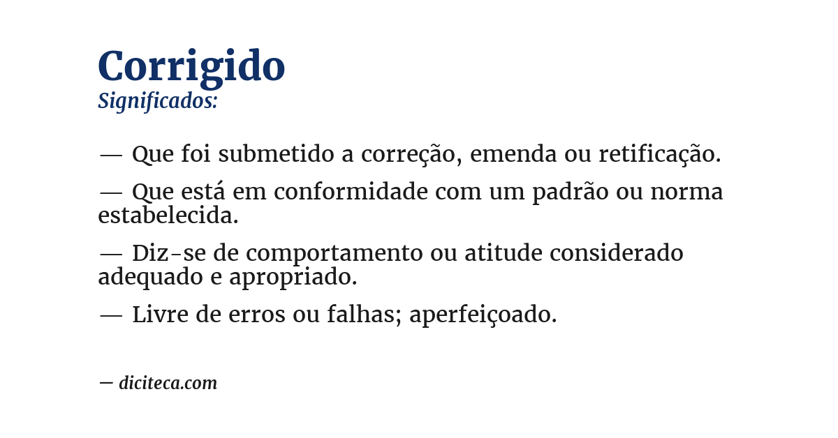 Significado de corrigido