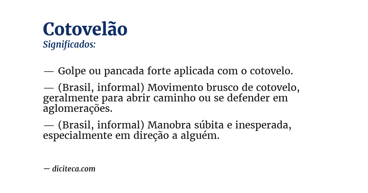 Significado de cotovelão