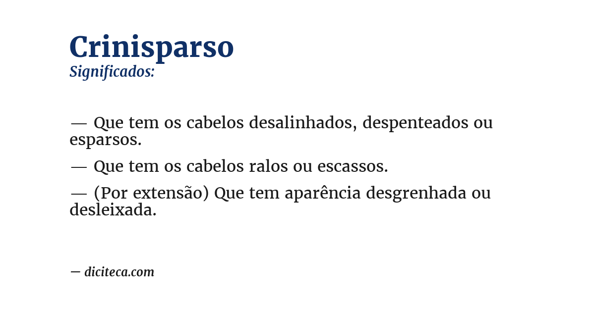 Significado de crinisparso