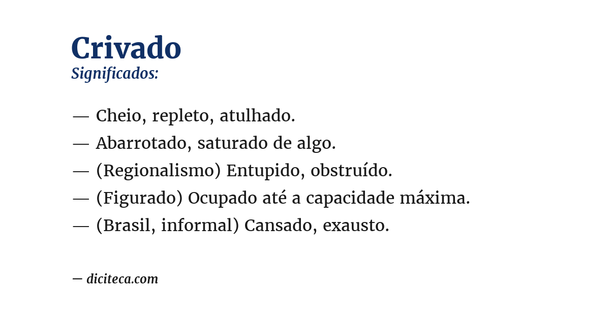 Significado de crivado