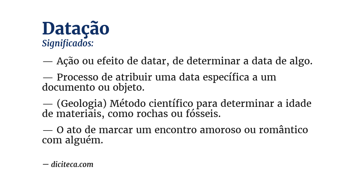 Significado de datação