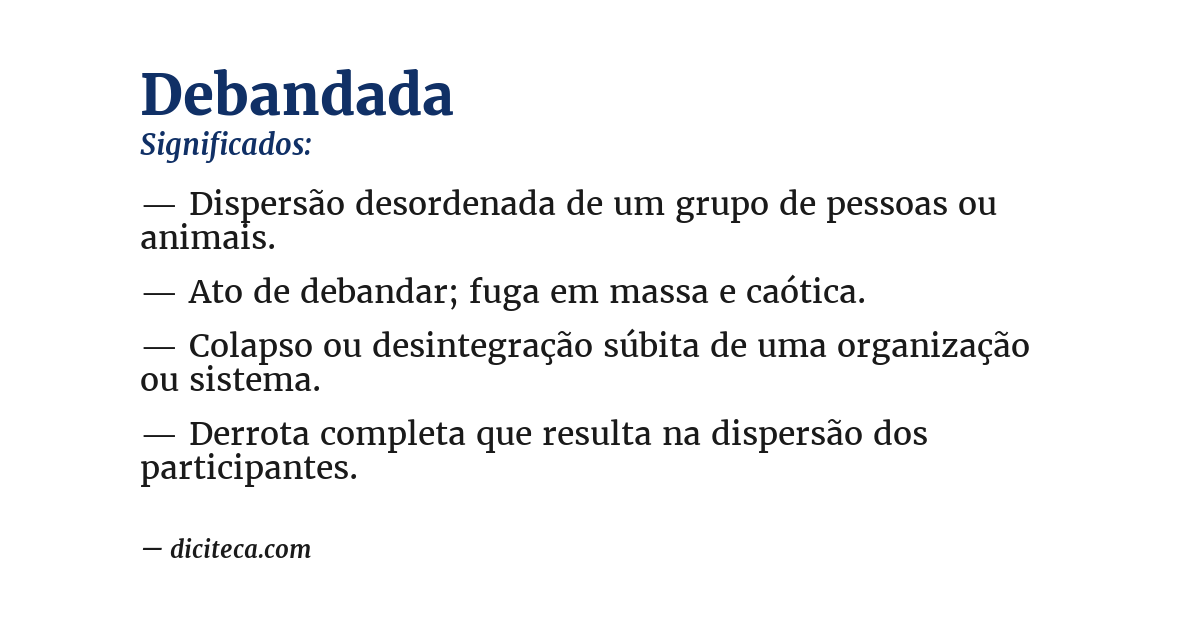 Significado de debandada