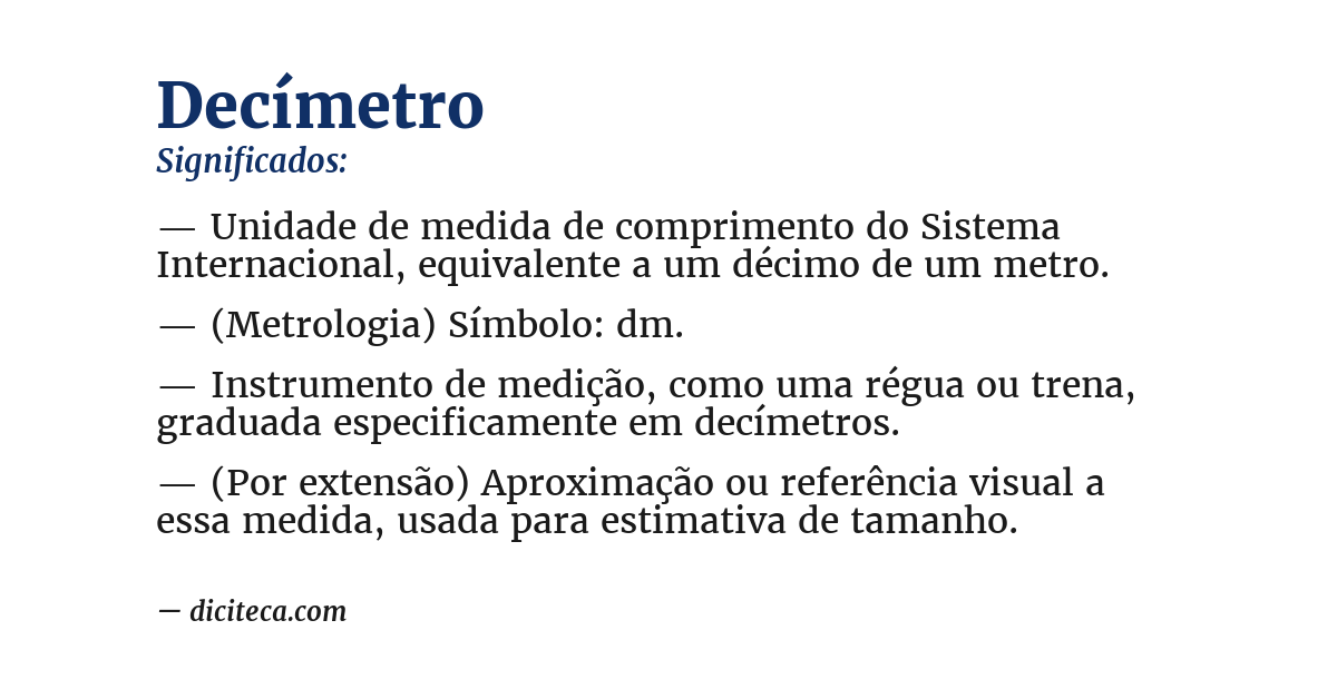 Significado de decímetro