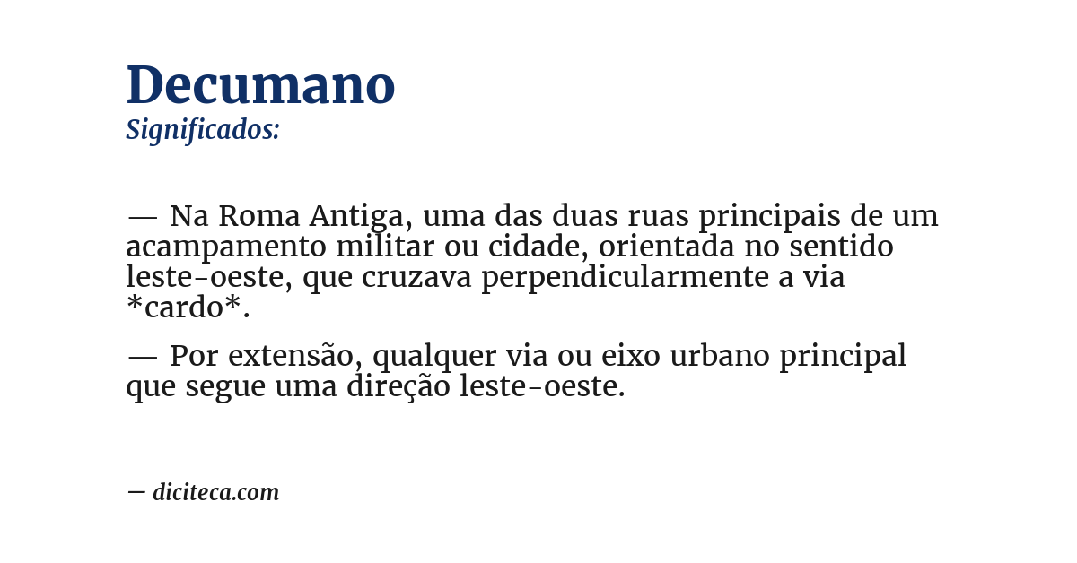 Significado de decumano