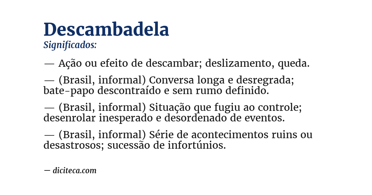Significado de descambadela