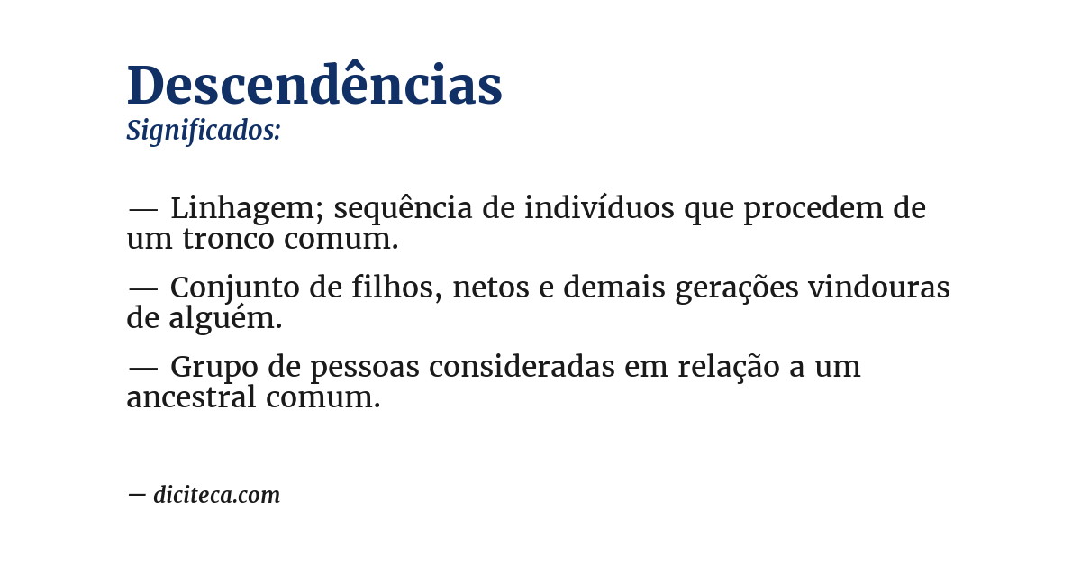 Significado de descendências