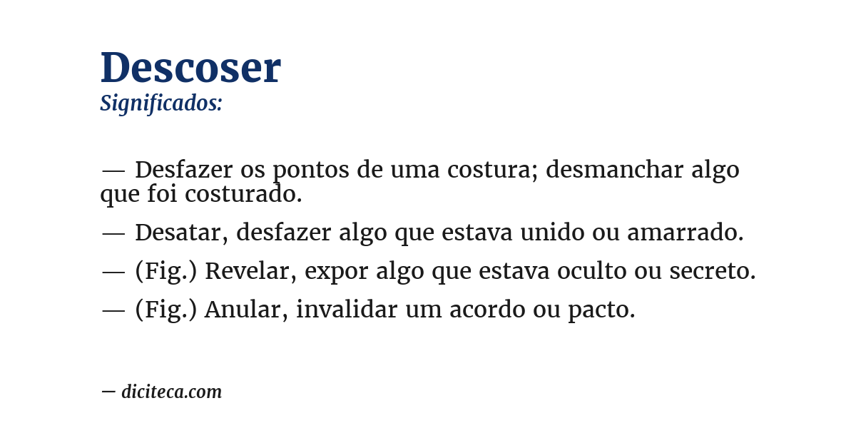 Significado de descoser