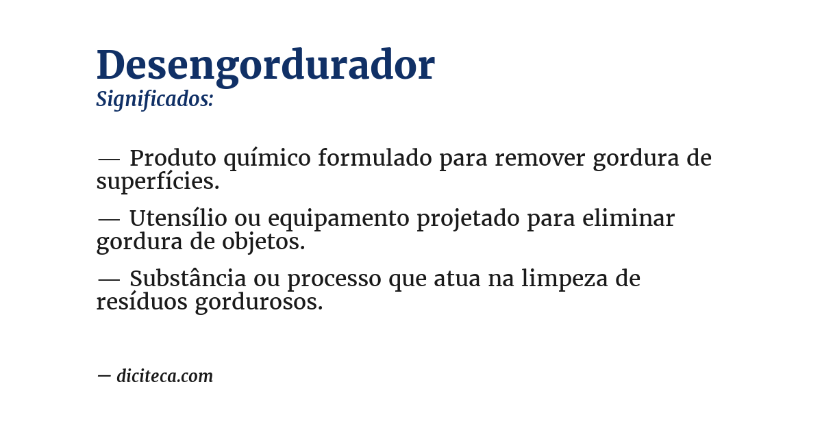 Significado de desengordurador