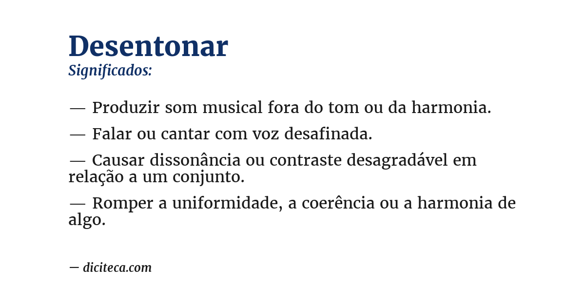 Significado de desentonar