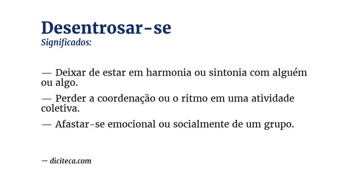 Significado de desentrosar-se