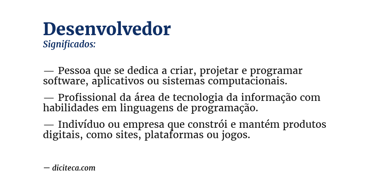 Significado de desenvolvedor