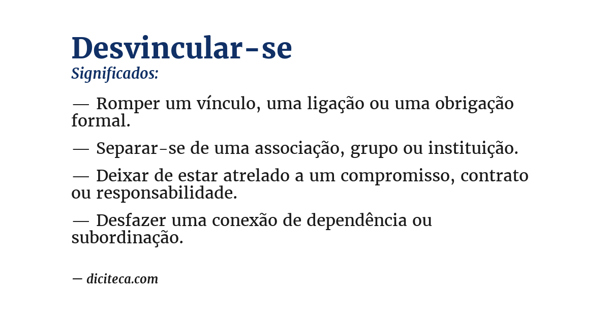 Significado de desvincular-se