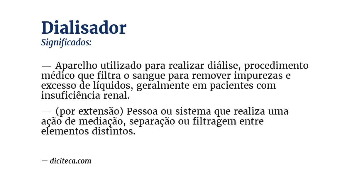Significado de dialisador