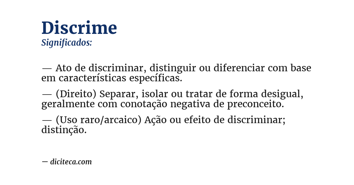Significado de discrime