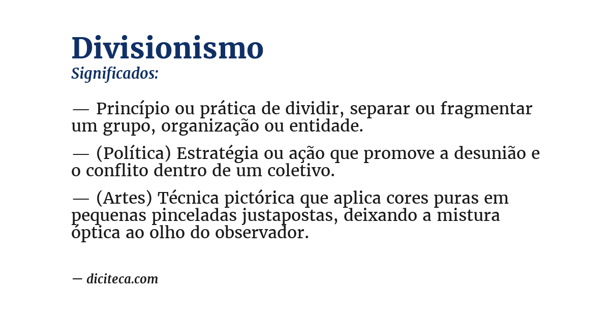 Significado de divisionismo