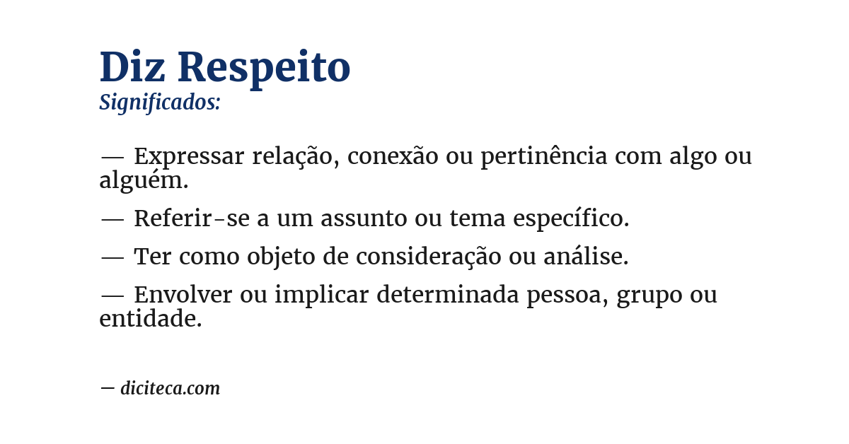 Significado de diz respeito