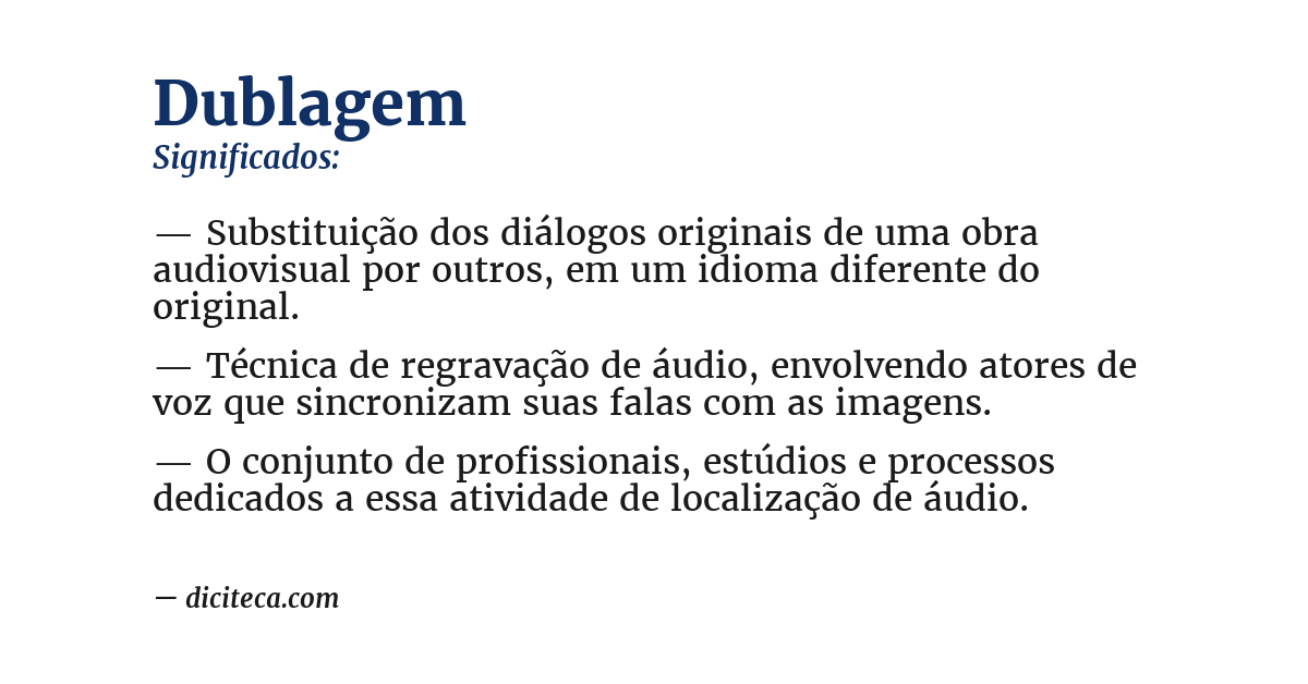 Significado de dublagem