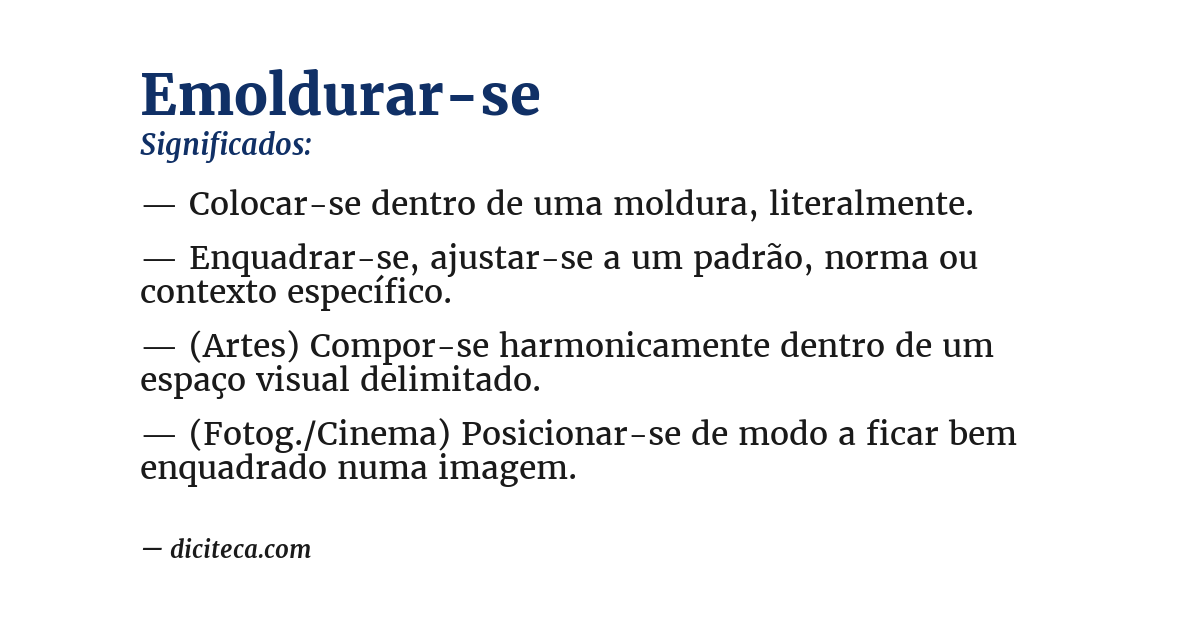 Significado de emoldurar-se