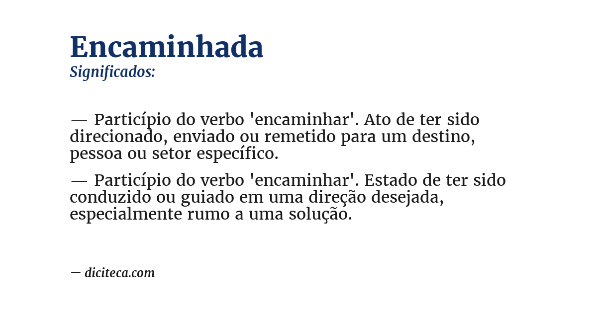 Significado de encaminhada