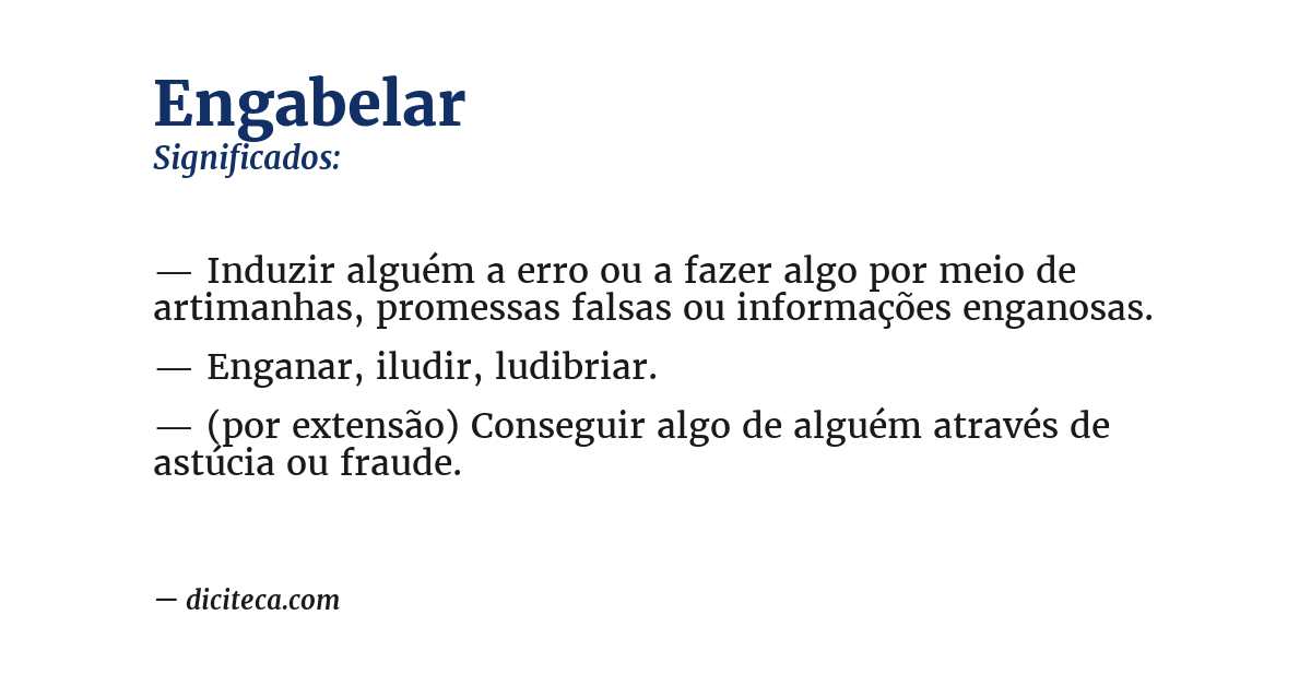 Significado de engabelar