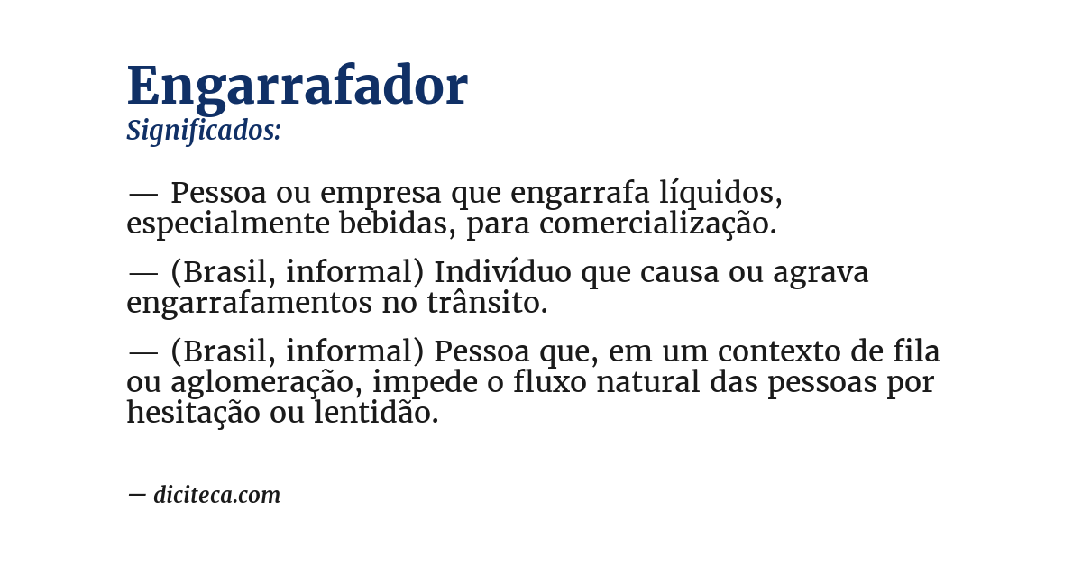 Significado de engarrafador