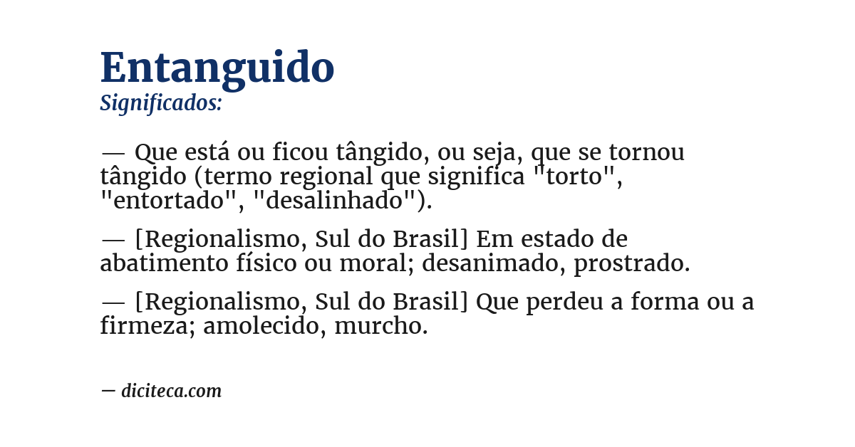 Significado de entanguido