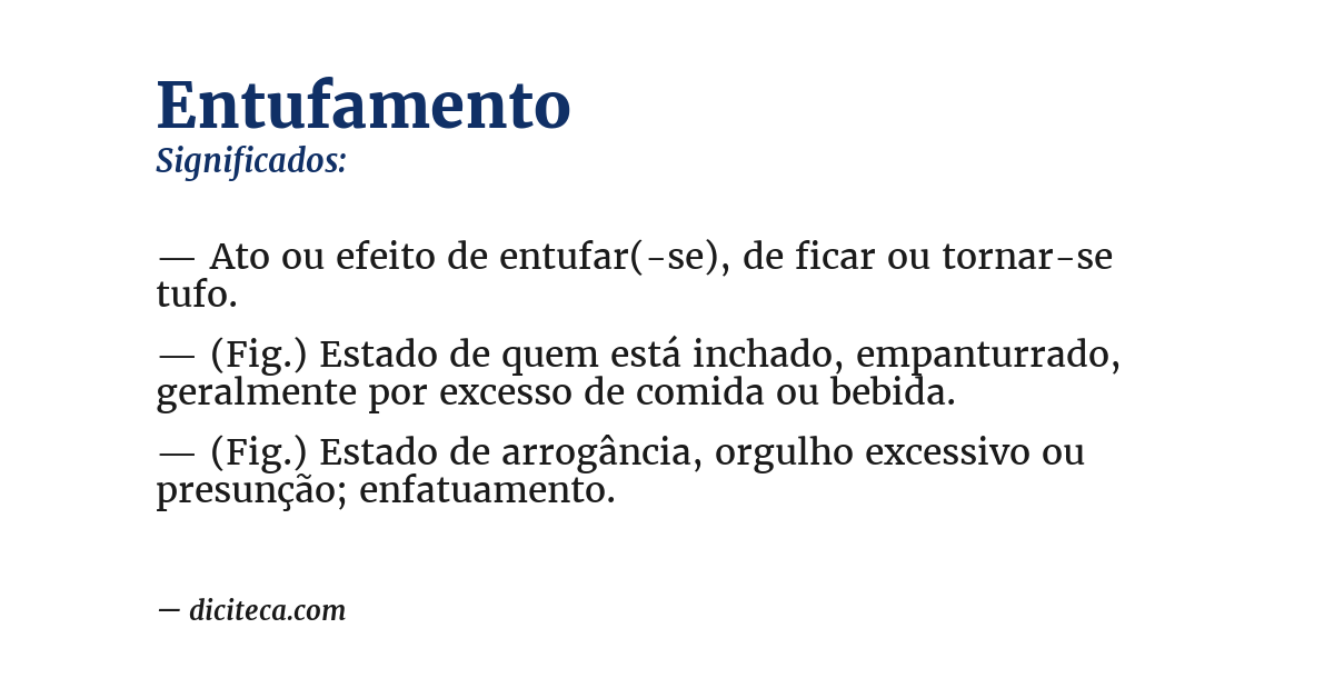 Significado de entufamento