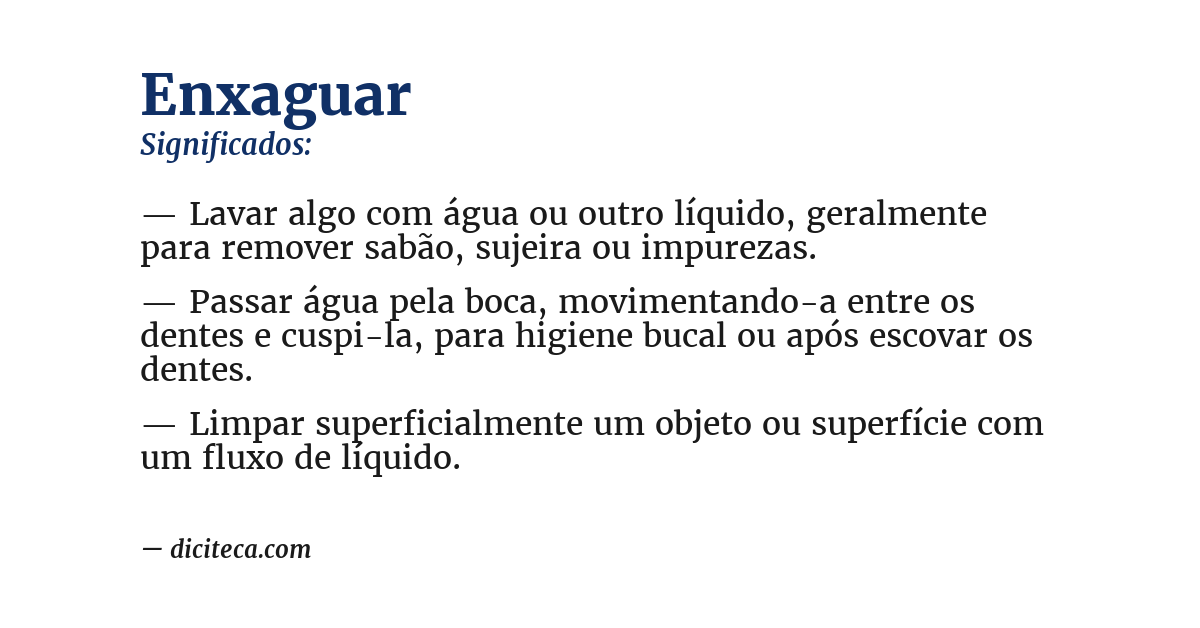 Significado de enxaguar