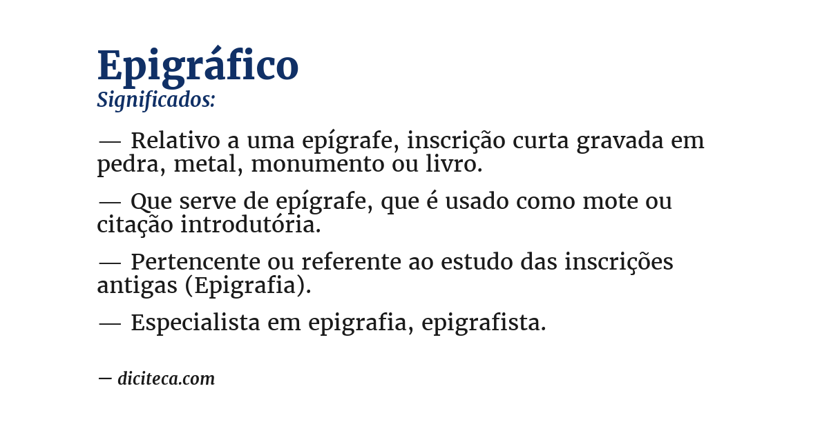 Significado de epigráfico