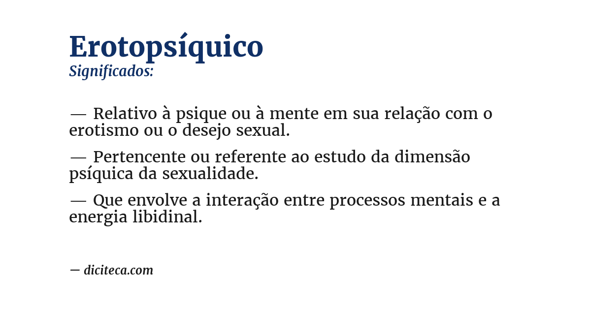 Significado de erotopsíquico