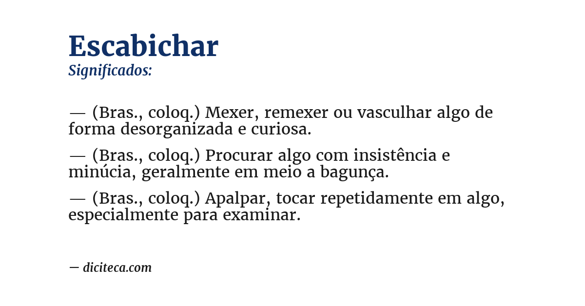 Significado de escabichar