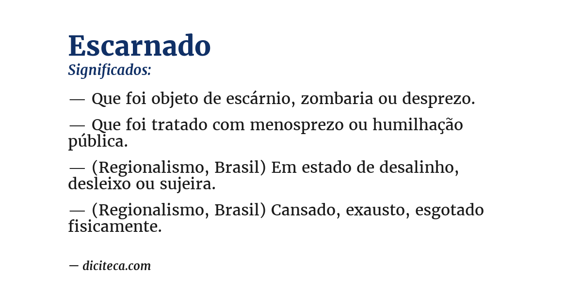 Significado de escarnado