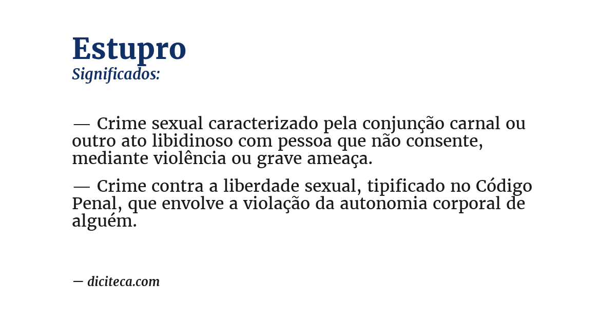 Significado de estupro