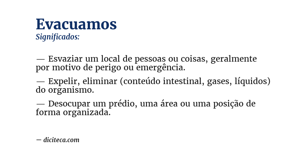 Significado de evacuamos