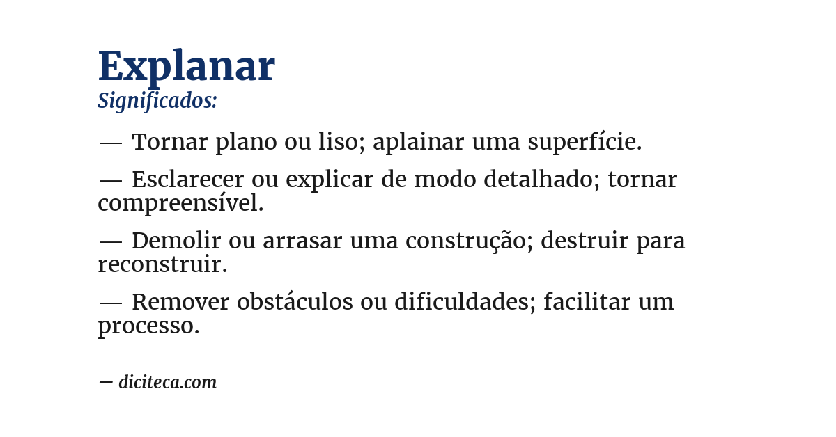 Significado de explanar