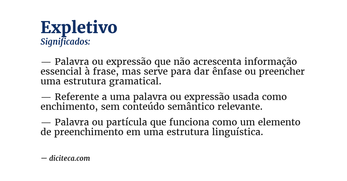 Significado de expletivo