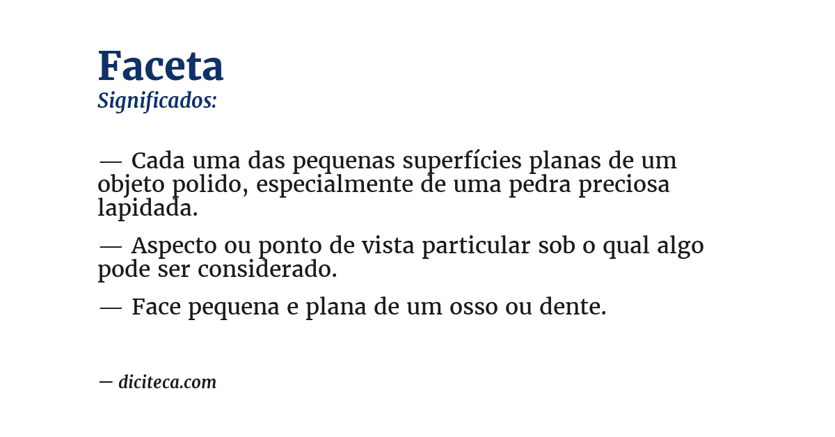 Significado de faceta