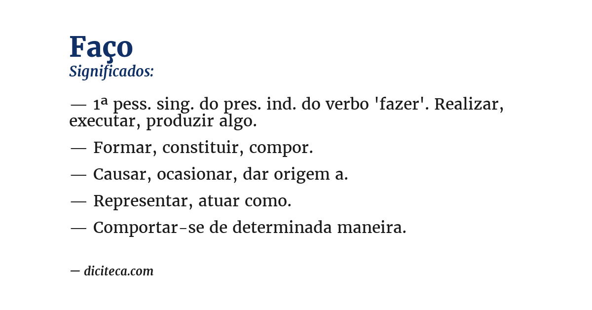 Significado de faço