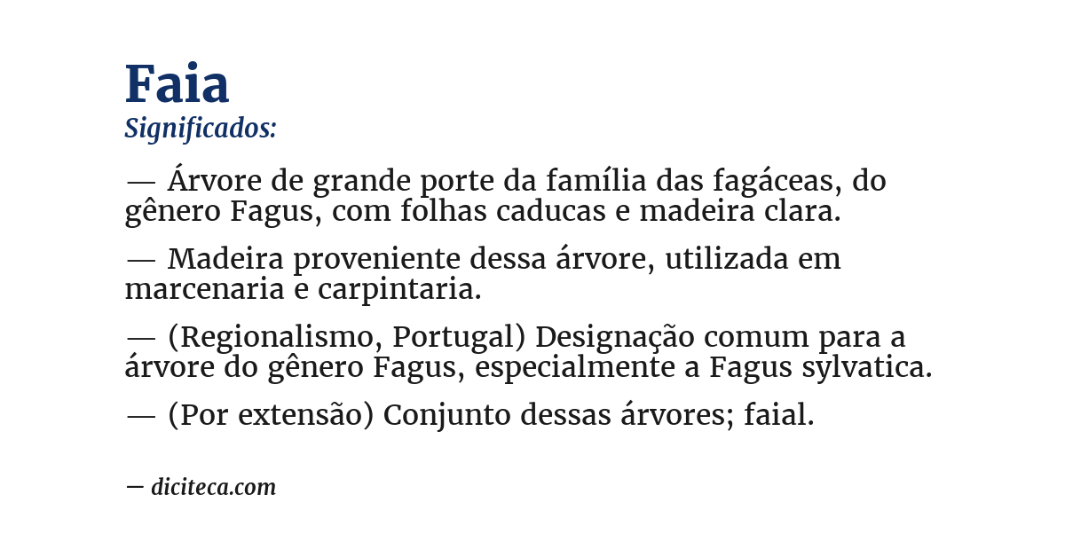 Significado de faia