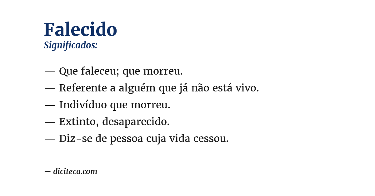 Significado de falecido