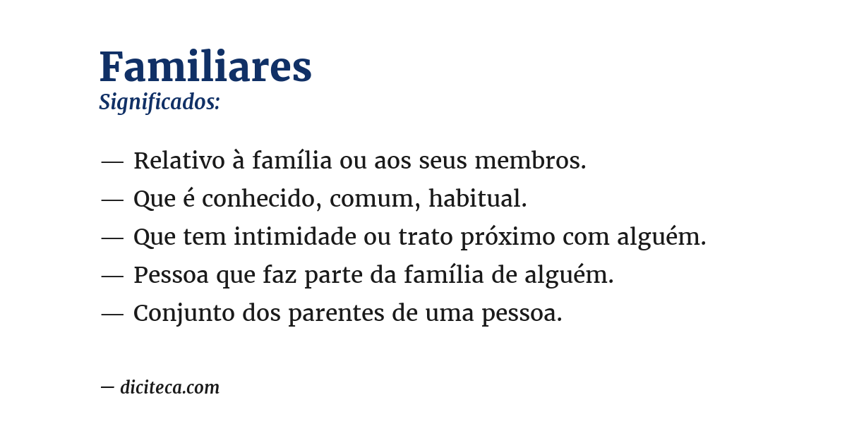 Significado de familiares