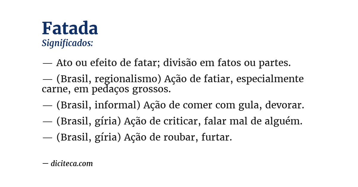 Significado de fatada