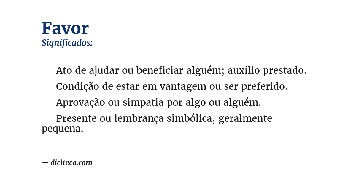 Significado de favor
