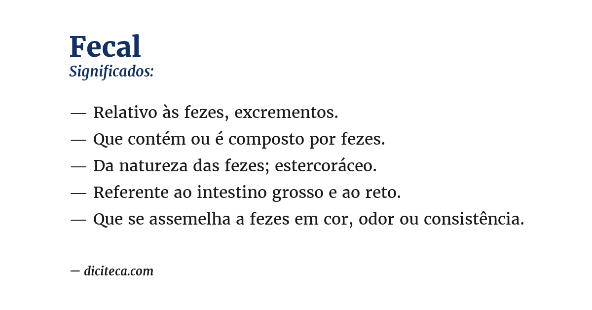 Significado de fecal