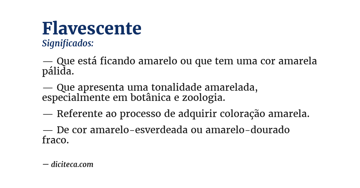 Significado de flavescente