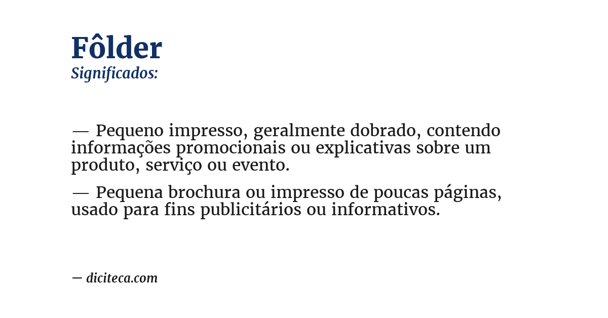 Significado de fôlder