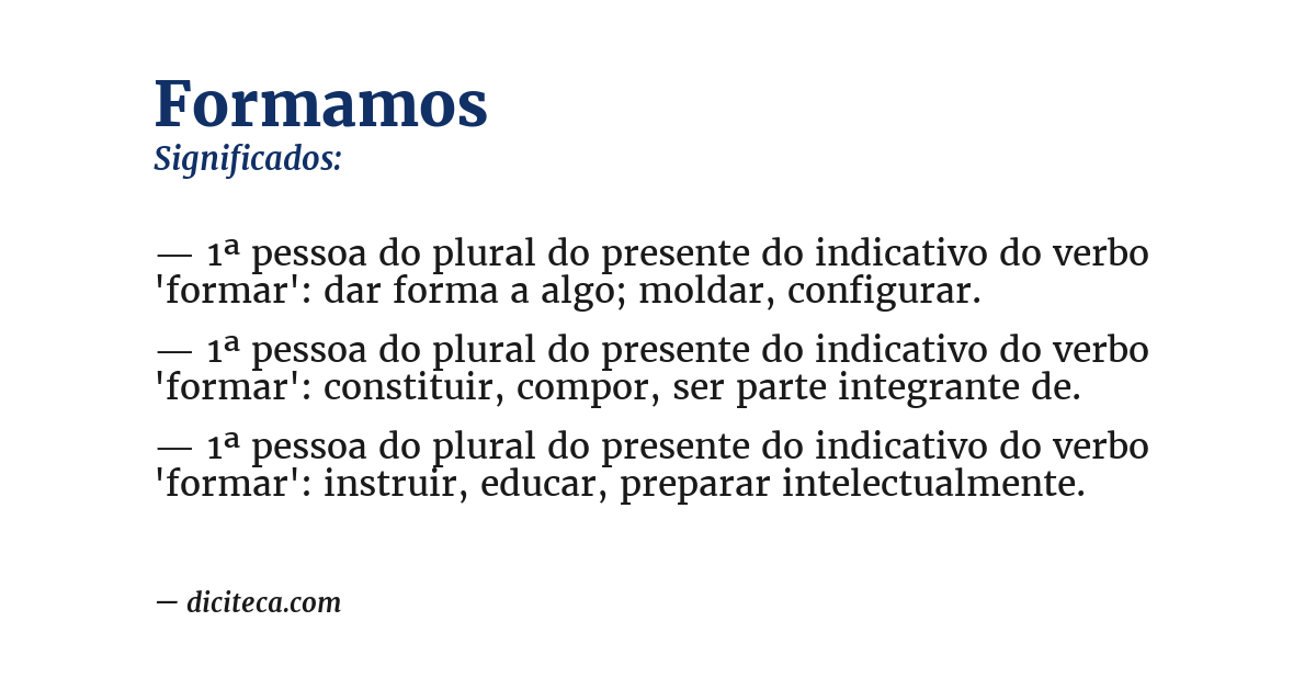 Significado de formamos