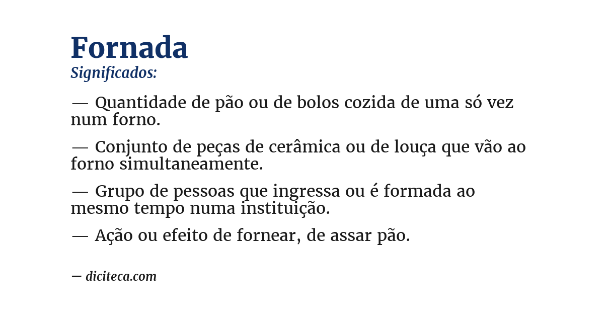 Significado de fornada